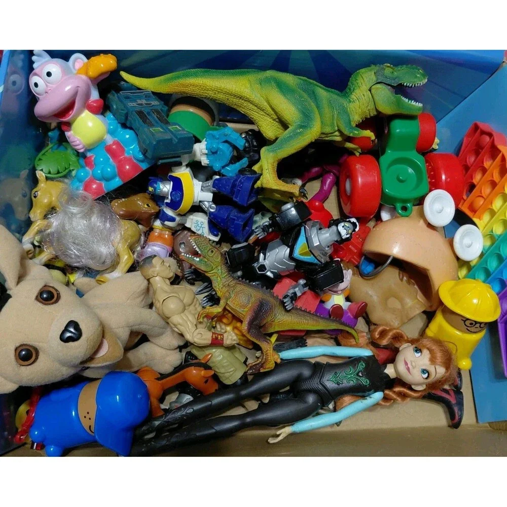 Huge Mixed Toy Lot Disney Frozen Anna Dinosaurs Transformers Pop It Action...
